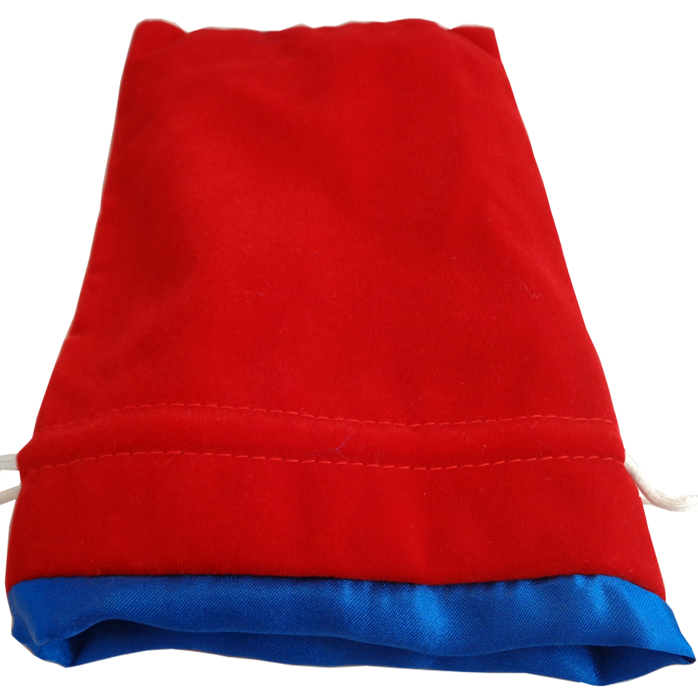 Fanroll Large Velvet Dice Bag - Red w/ Blue Lining
