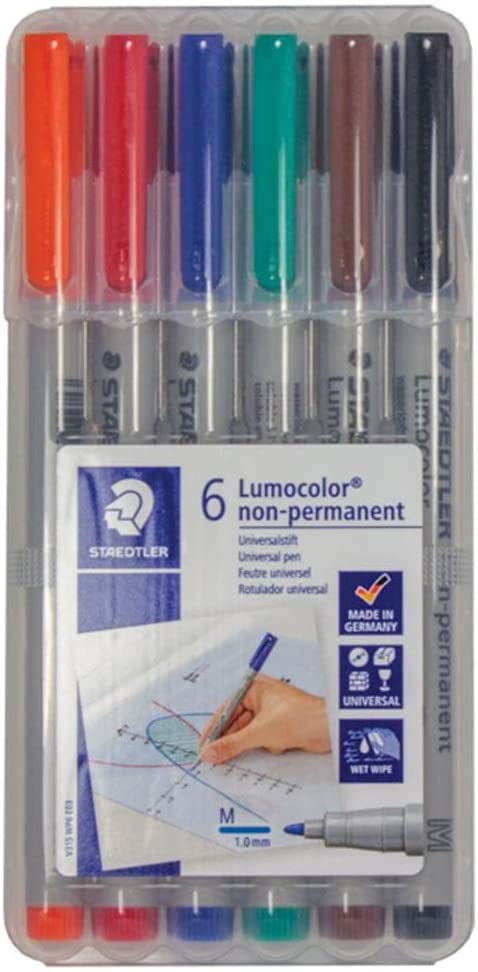 6 Lumocolor Non-Permanent Markers