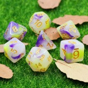 (Yellow+Purple) Jade dice set