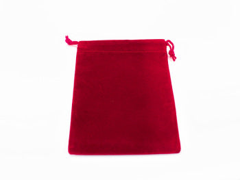 Small Suede Cloth Dice Bag - Red