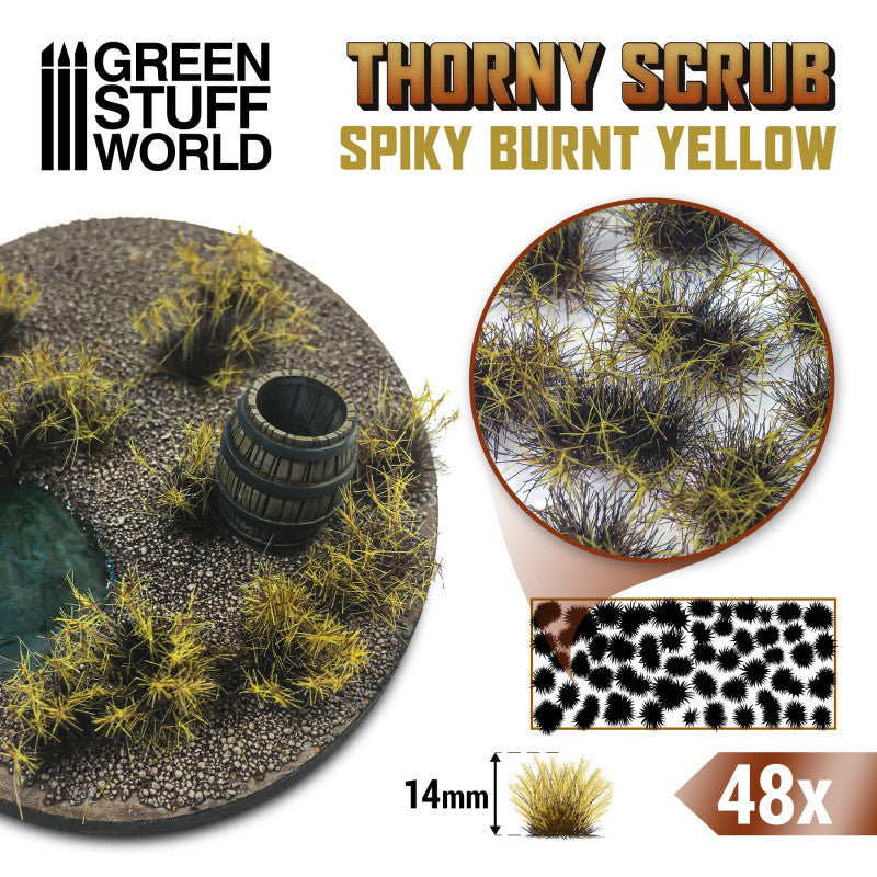 Thorny Scrub 14mm Spiky Burnt Yellow