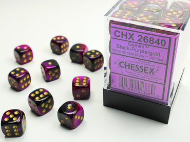 Gemini Black-Purple/gold 12mm d6