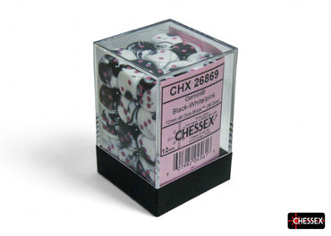 Gemini Black-White/pink 12mm d6