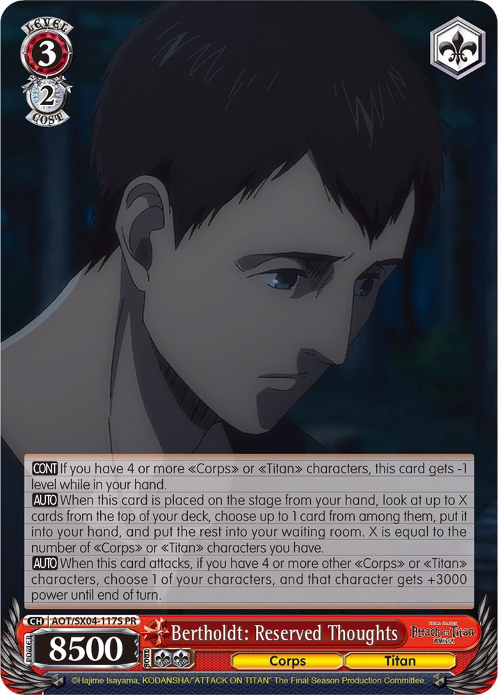 Bertholdt: Reserved Thoughts (Foil) [Attack On Titan: Final Season]