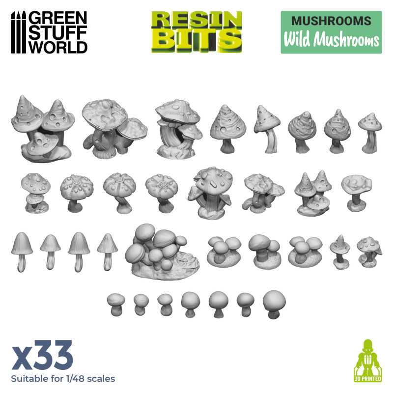 3D Printed Set - Wild Mushrooms