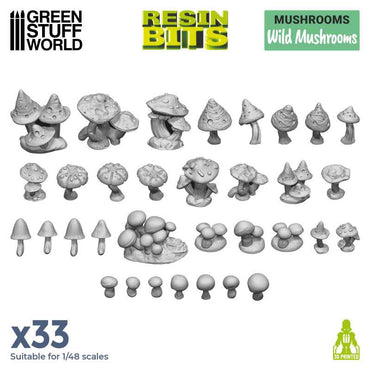 3D Printed Set - Wild Mushrooms