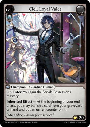Ciel, Loyal Valet