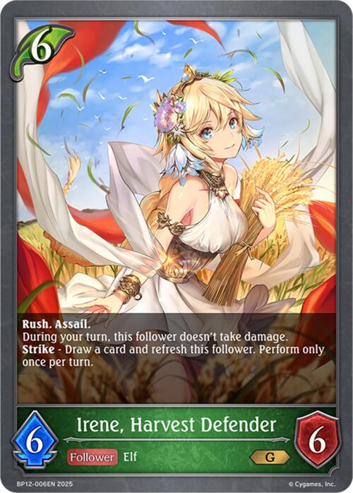 Irene, Harvest Defender