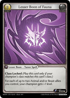 Lesser Boon of Fauna
