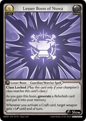 Lesser Boon of Nuwa