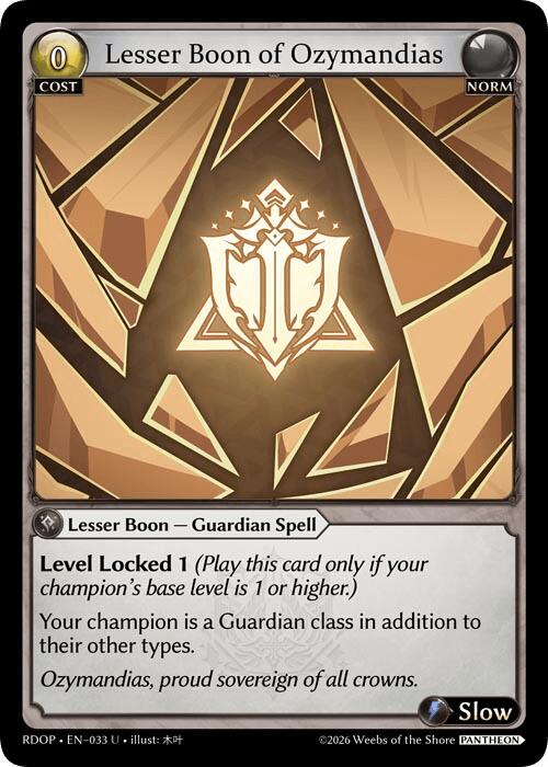 Lesser Boon of Ozymandias