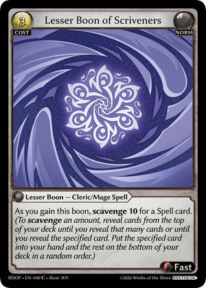 Lesser Boon of Scriveners