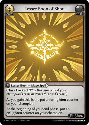 Lesser Boon of Shou