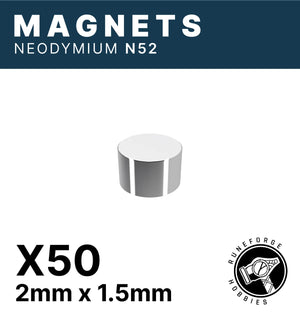 Neodymium Magnets 2x1.5mm - 50 units (N52)