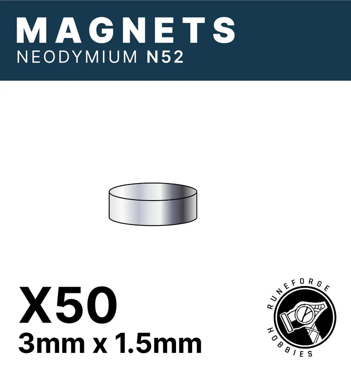 Neodymium Magnets 3x1.5mm - 50 units (N52)