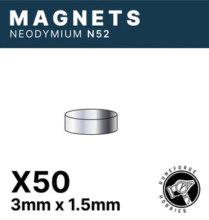 Neodymium Magnets 3x1.5mm - 50 units (N52)