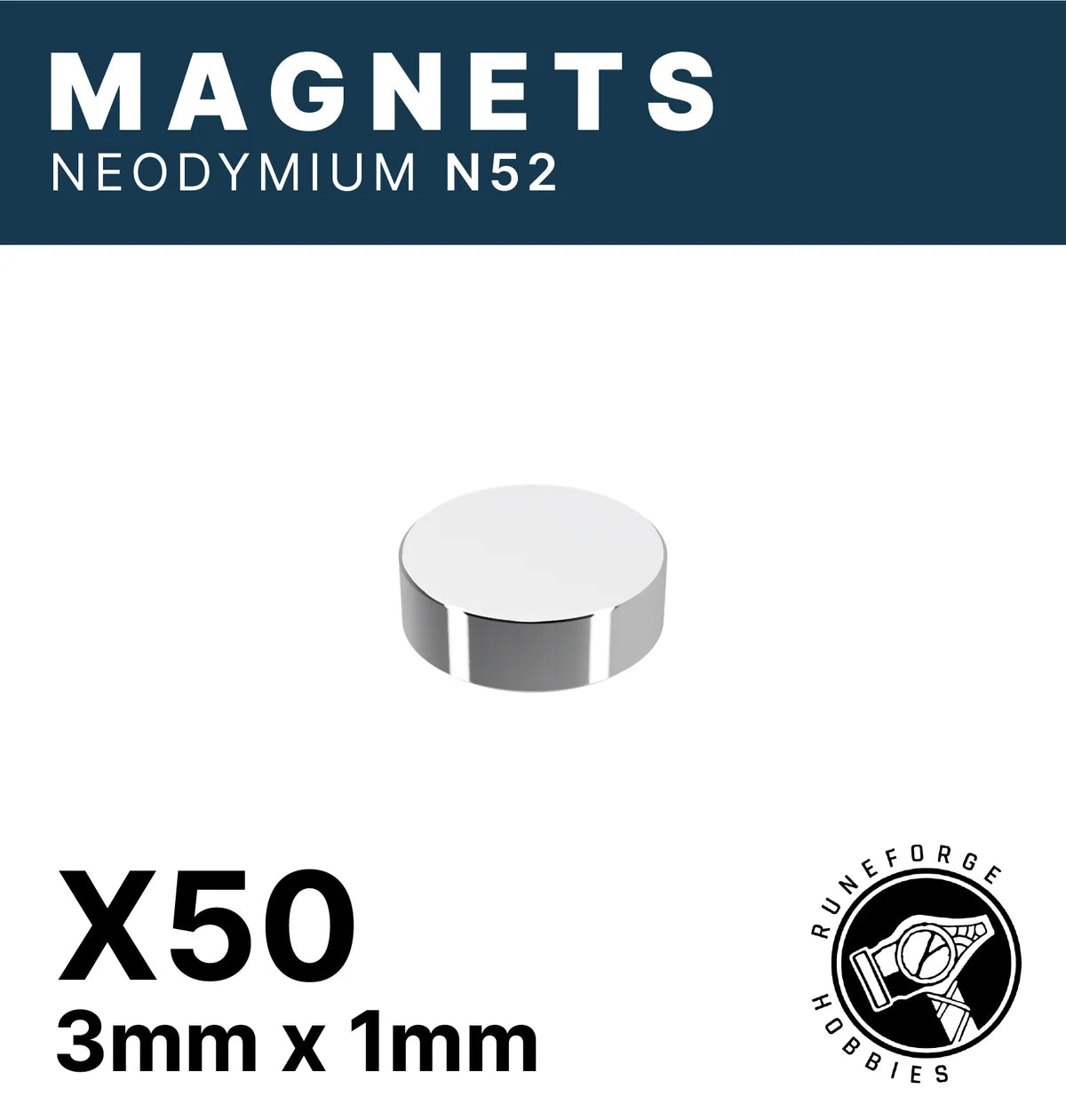 Neodymium Magnets 3x1mm - 50 units (N52)