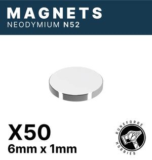 Neodymium Magnets 6x1mm - 50 units (N52)