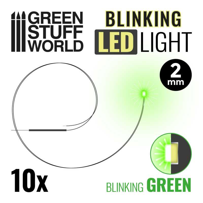 BLINKING LEDs - GREEN - 2mm