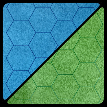 Battlemat 1" Reversible Hex Blue-Green 26" x 23.5"