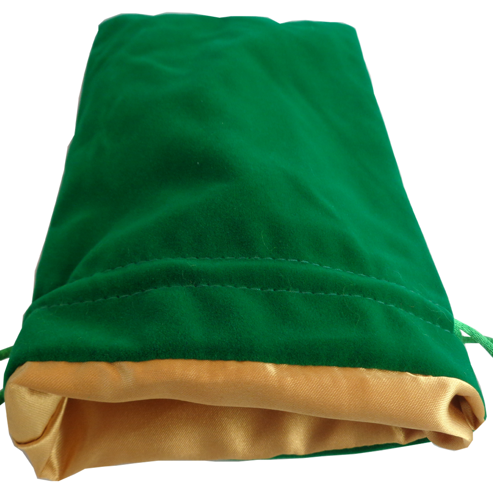 Fanroll Large Velvet Dice Bag - Green w/ Gold Lining