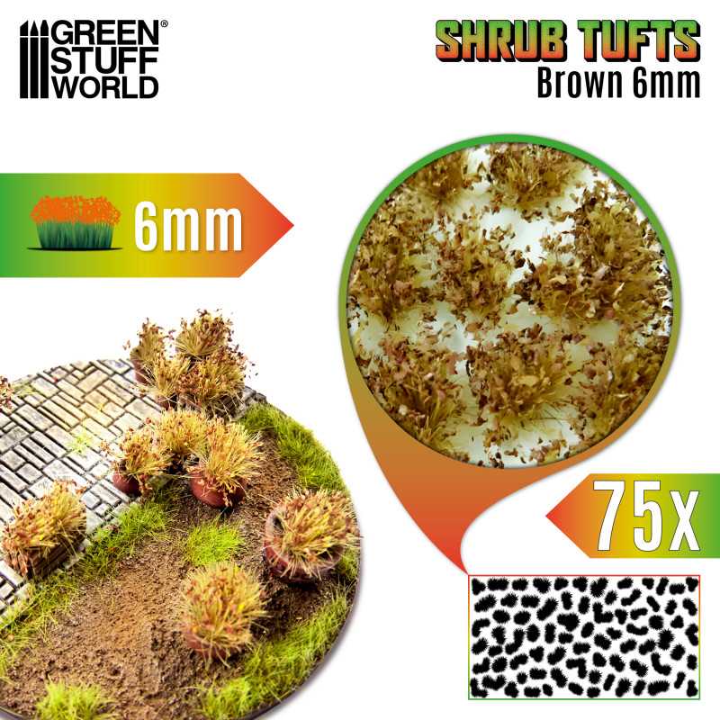 Shrub Tufts 6mm - Brown