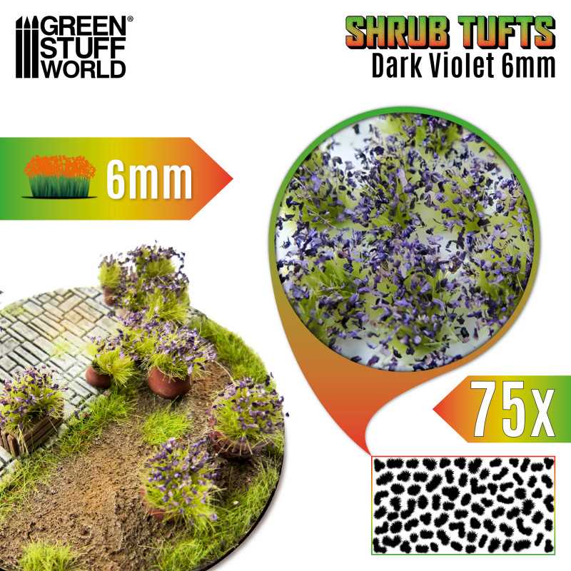 Shrub Tufts 6mm - Dark Violet 75x