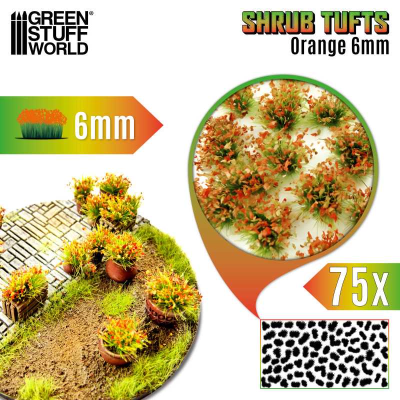 Shrub Tufts 6mm - Orange
