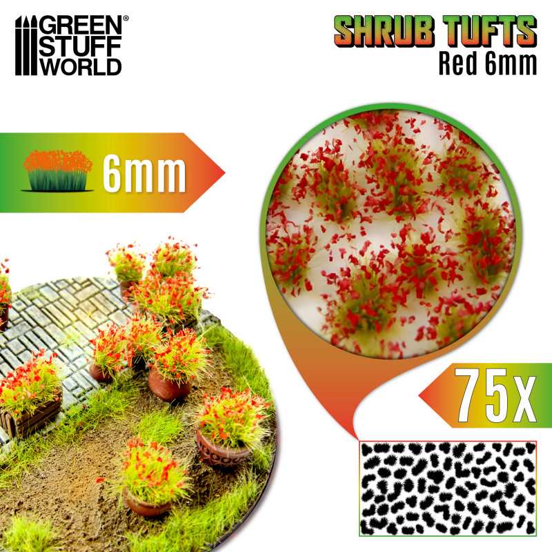 Shrub Tufts 6mm - Red