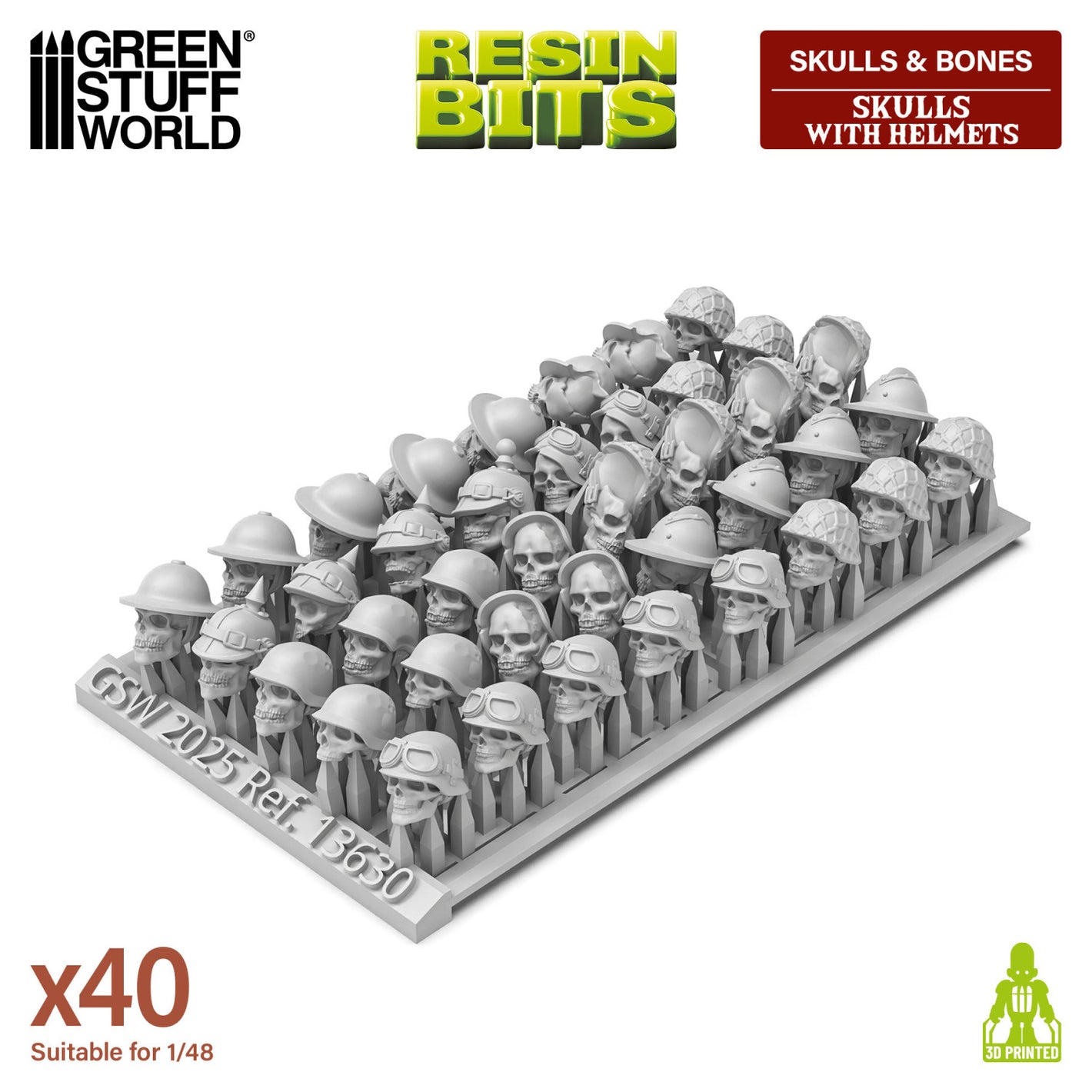 Skulls with Helmets 1:48