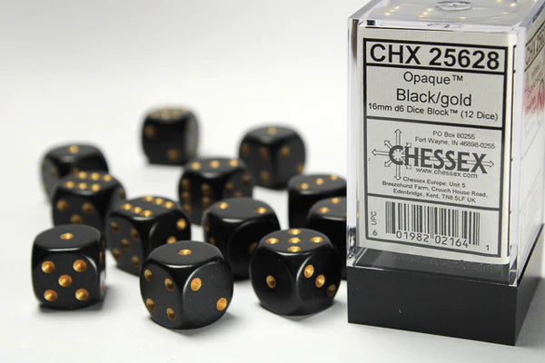 Opaque 12D6 Black/ Gold 16mm