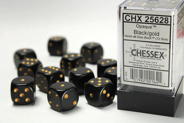 Opaque 12D6 Black/ Gold 16mm