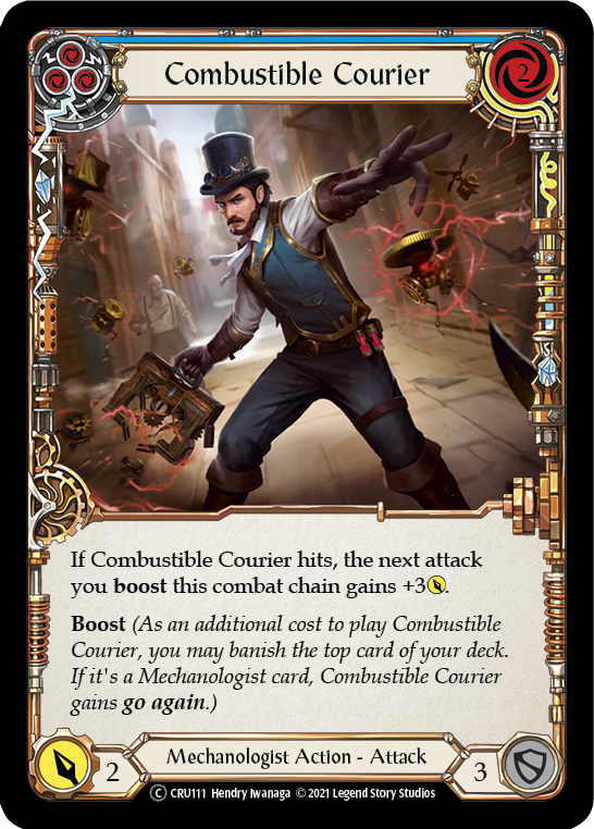 Combustible Courier (Blue) [U-CRU111] (Crucible of War Unlimited)  Unlimited Rainbow Foil