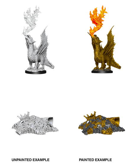Gold Dragon Wyrmling & Half Eaten Treasure Pile