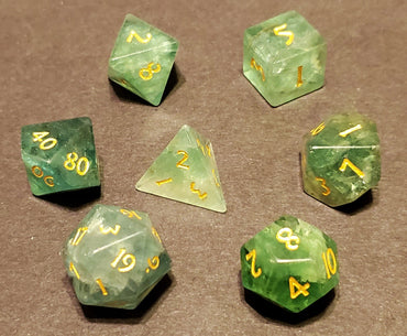 Green Fire - 7 Piece Fluorite