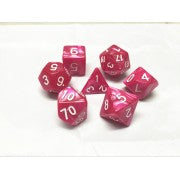 Rose red pearl dice set