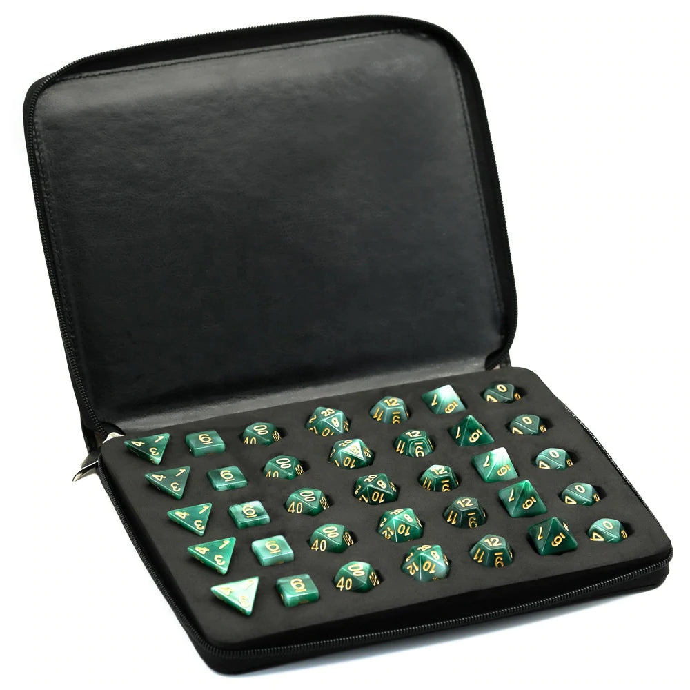 5 Set Leatherette Dice Portfolio