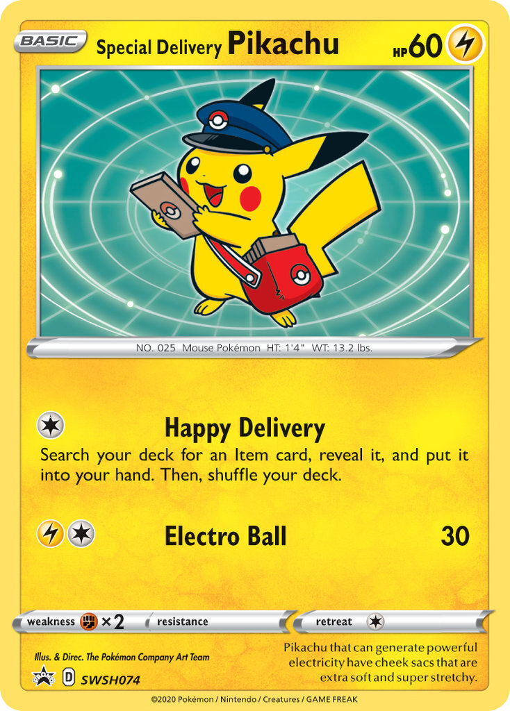 Special Delivery Pikachu (SWSH074) [Sword & Shield: Black Star Promos]
