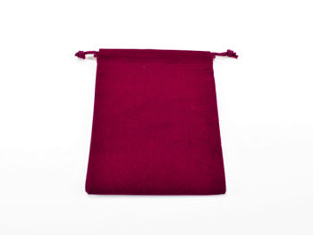Small Suede Cloth Dice Bag - Burgundy