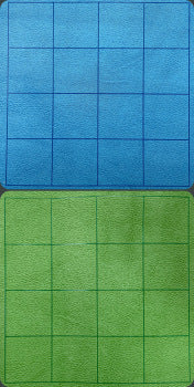 Chessex: Reversible Battlemat 1'' Squares Blue-Green 88x122cm