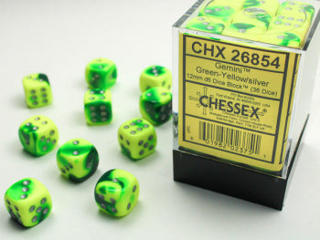 Gemini 36D6 Green-Yellow/ Silver 12mm