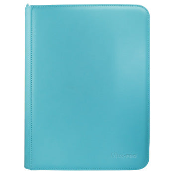 Vivid Light Blue 9 Pocket Zip Binder