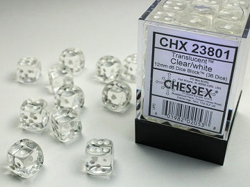 TRANSLUCENT 36D6 CLEAR/WHITE 12MM